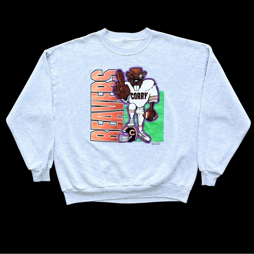 Vtg 1994 Corry Beavers Pennsylvania Football Crewneck Sweatshirt 25''x 27”
